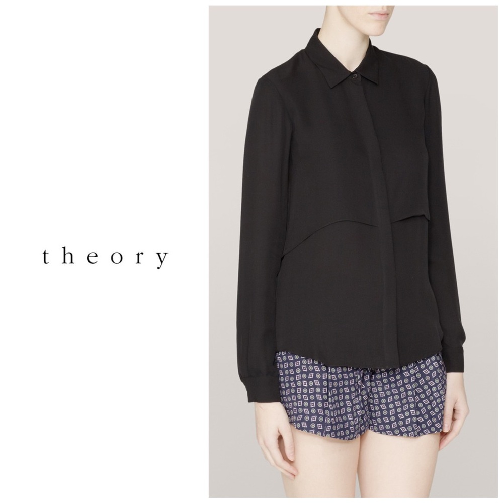 Theory Rosalita Silk shirt - black